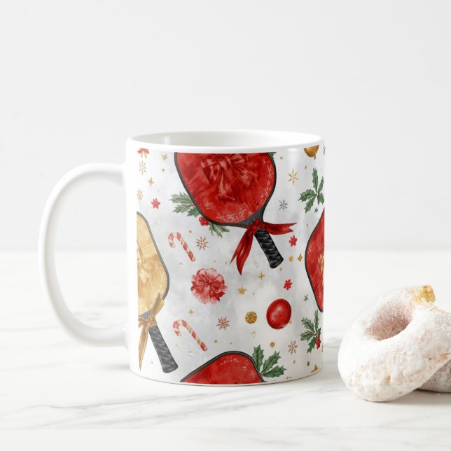 Pickleball jul tema med paddel  kaffemugg (Med munk)
