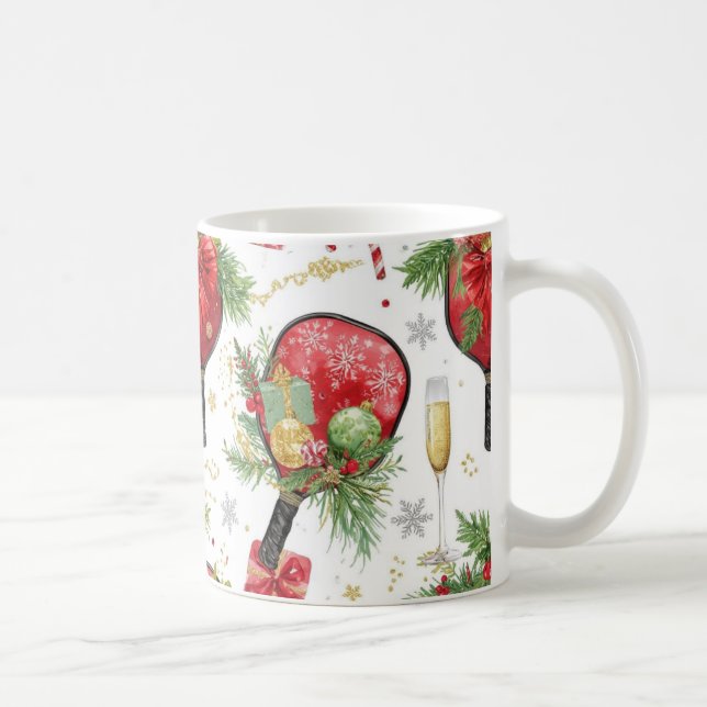 Pickleball jul tema med paddel  kaffemugg (Höger)