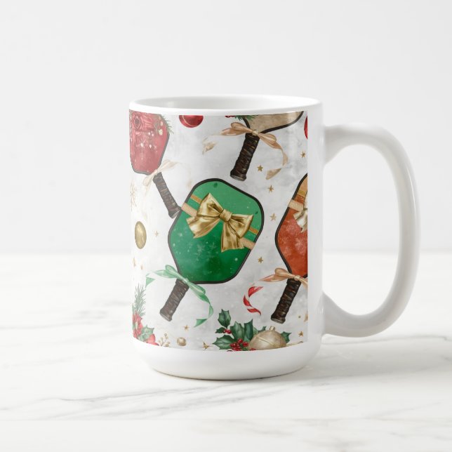 Pickleball jul tema med paddel  kaffemugg (Höger)