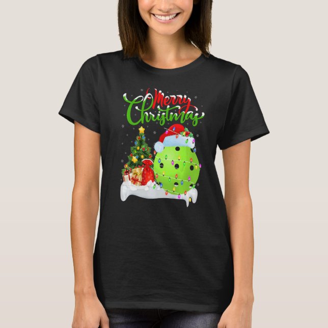 Pickleball Julafton Dekorations Santa Pickleball C T Shirt (Framsida)