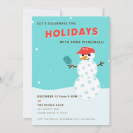 Pickleball Julfest Humous Snögubbe Inbjudningar