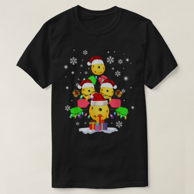 Pickleball Julgran Santa Pickleball Julafton Li T Shirt (Design framsida)