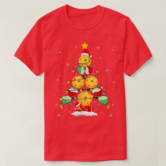 Pickleball Julgran Santa Pickleball Julafton Li T Shirt (Design framsida)