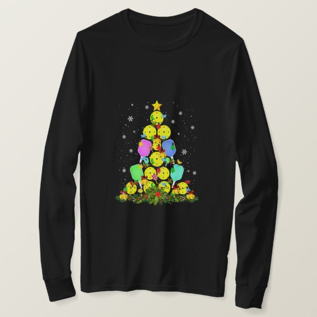 Pickleball Julgran Santa Pickleball X Mas L T Shirt (Design framsida)