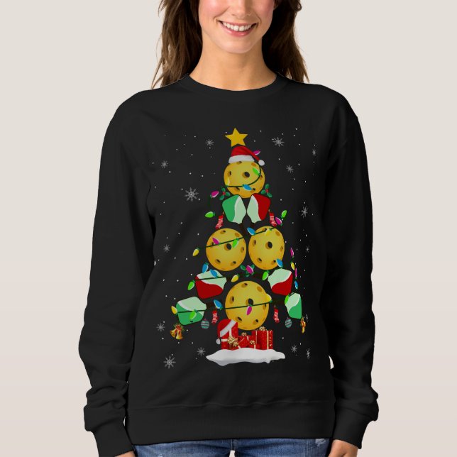 Pickleball Julgran Santa Pickleball X-mas L T Shirt (Framsida)