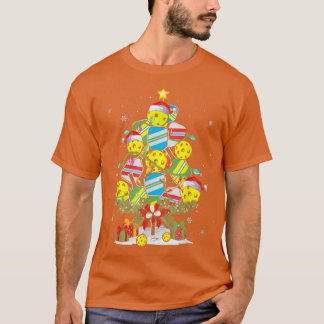 Pickleball Julgran Santa X mas Ljus T Shirt