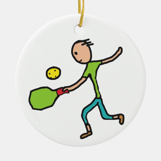 Pickleball Julgransprydnad Keramik (Framsidan)