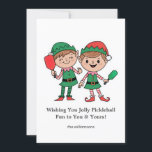 Pickleball-julklappar, Anpassningsbar Text Julkort<br><div class="desc">upp lite helgdag med det här charmerande julkortet! Det här kortet har ett sött handtag för att spela pickleball och plats för din personlig. Det är perfekten för att ansluta till medspelare, klubbar och tränare. Även underbar för att du sprider pickleball-glädje till dina vänner och din familj den här festsäsongen!...</div>