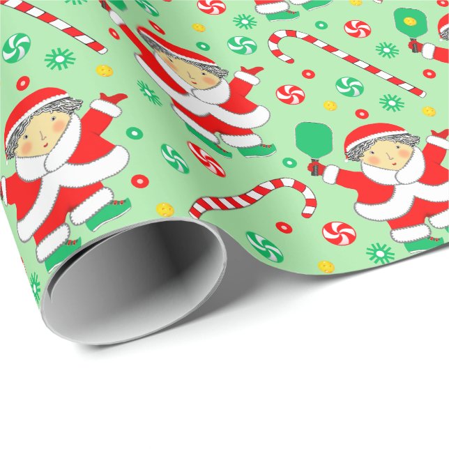 Pickleball julpresent presentpapper (Rullad Hörn)