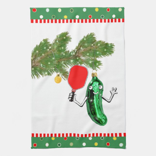 Pickleball Julpresenter Kökshandduk (Vertikal)