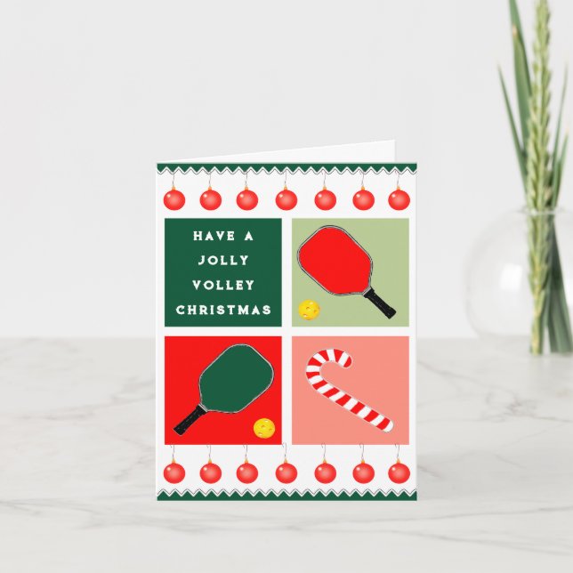 Pickleball julpresentkort helgkort (Framsida)