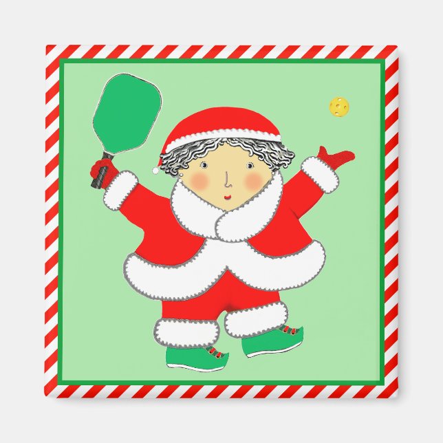 Pickleball julstrumpesfyllare magnet (Framsidan)