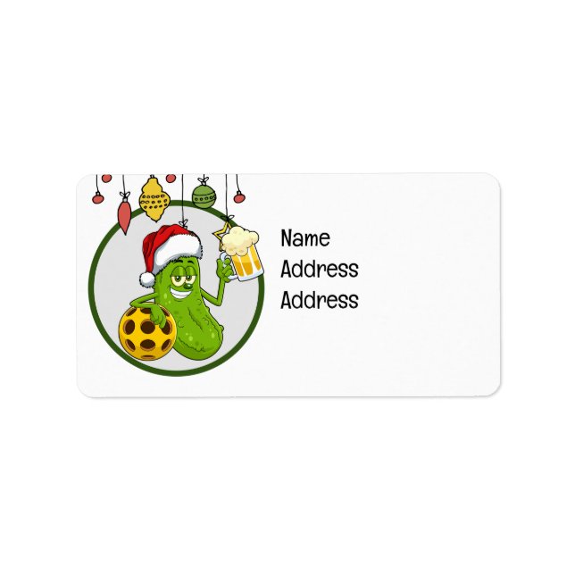 Pickleball-jultema Adressetikett (Framsidan)