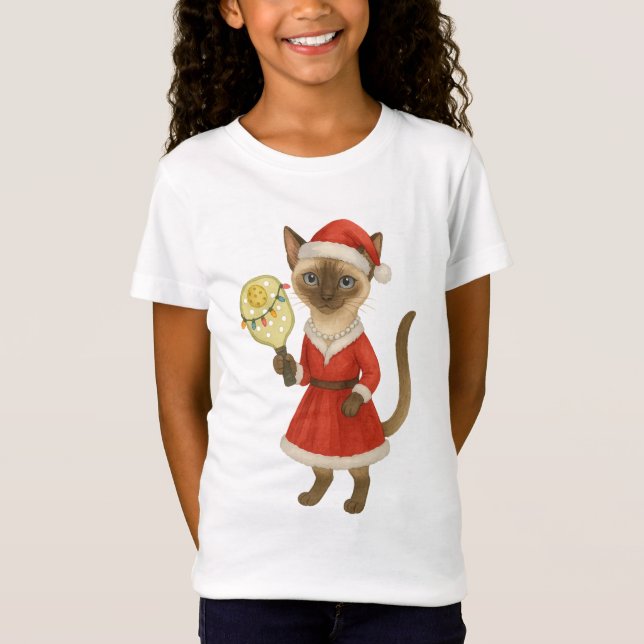 Pickleball-jultema för Cat Lovers T Shirt (Framsida)