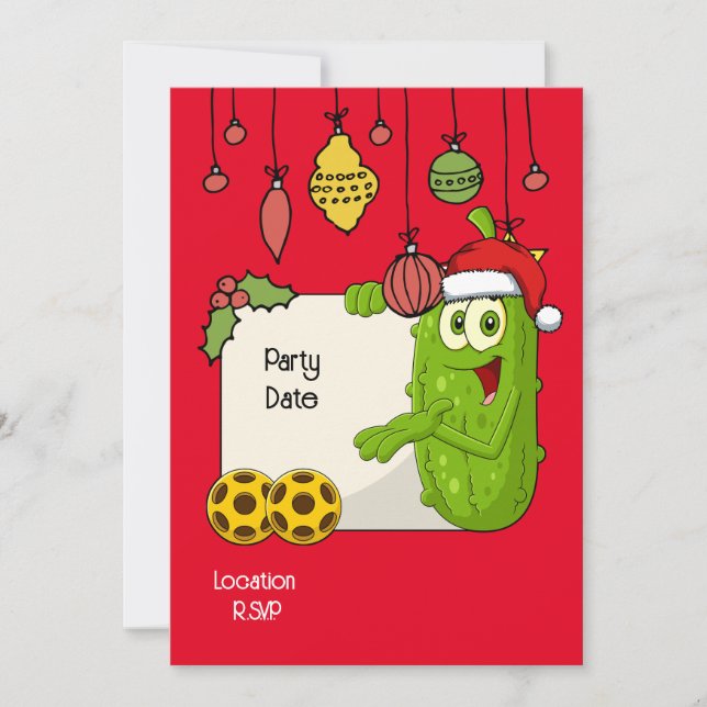 Pickleball-jultema Inbjudningar (Framsida)