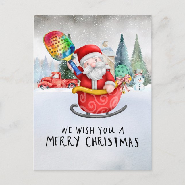 Pickleball-jultema med Jultomten Helg Vykort (Framsida)