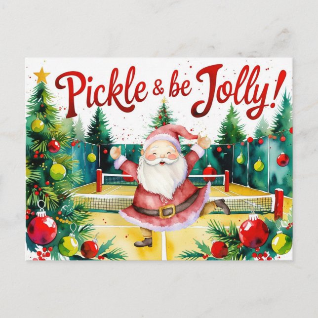 Pickleball-jultema med Jultomten Helg Vykort (Framsida)
