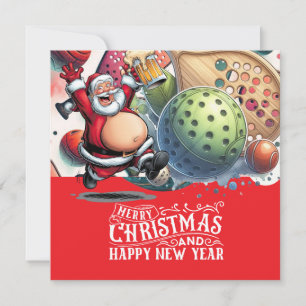 Pickleball-jultema med Jultomten Julkort