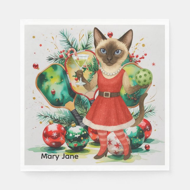 Pickleball-jultema Pappersservett (Framsidan)