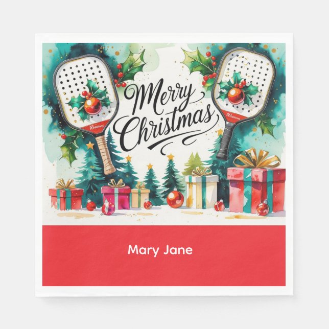 Pickleball-jultema Pappersservett (Framsidan)