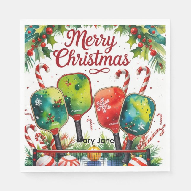 Pickleball-jultema Pappersservett (Framsidan)