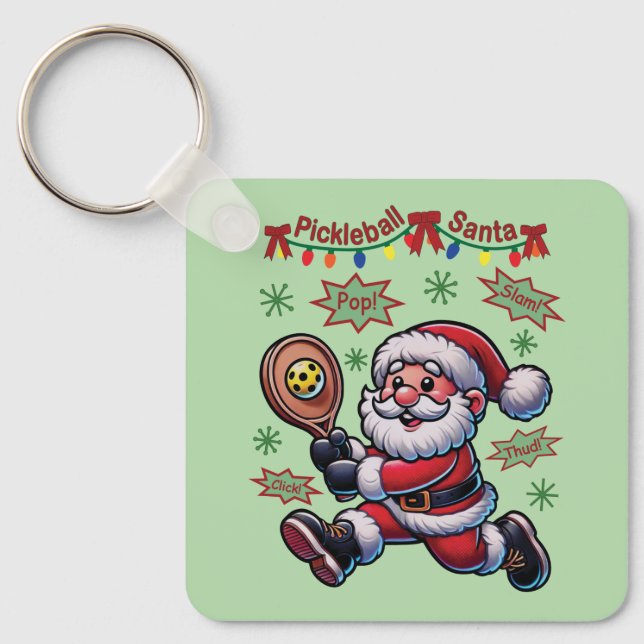 Pickleball Jultomten jul Nyckelring (Framsida)