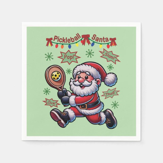 Pickleball Jultomten jul Pappersservett (Framsidan)