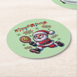 Pickleball Jultomten jul Underlägg Papper Rund