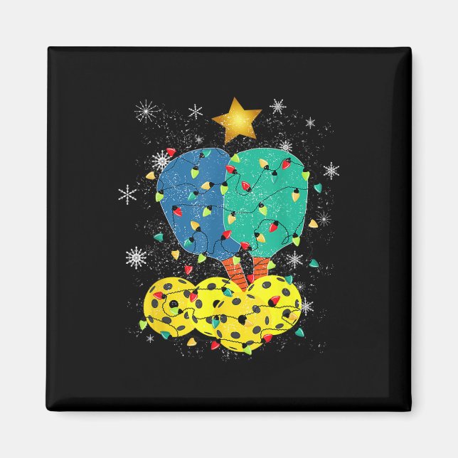 Pickleball jultomten Pickleball X Mas Ljus Magnet (Framsidan)