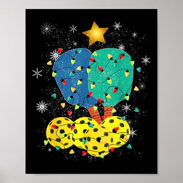 Pickleball jultomten Pickleball X Mas Ljus Poster (Framsidan)