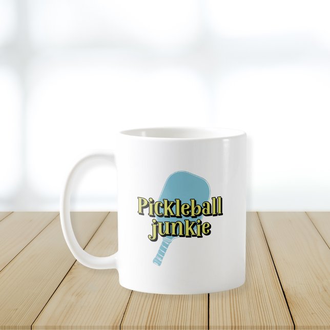 Pickleball Junkie Pickleball Paddle Kaffemugg (Skapare uppladdad)