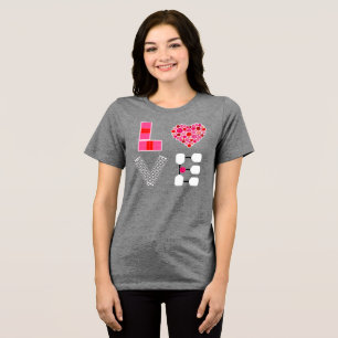 Pickleball Kärlek Heart Court Bollar Paddles Rosa T Shirt