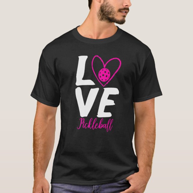 Pickleball Kärlek Heart Womens T Shirt (Framsida)
