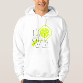 Pickleball Kärlek - Neon Paddle och Boll Design Hoodie