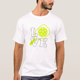 Pickleball Kärlek - Neon Paddle och Boll Design T Shirt