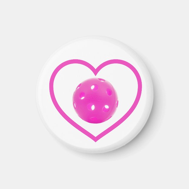 Pickleball kärlek rosa -pickle boll sport rosa magnet (Framsidan)