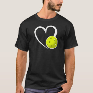 Pickleball Kärlek White Heart Gult Pickleball T Shirt