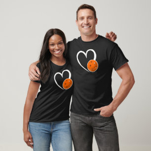 Pickleball Kärlek White Heart Orange Pickleball T Shirt