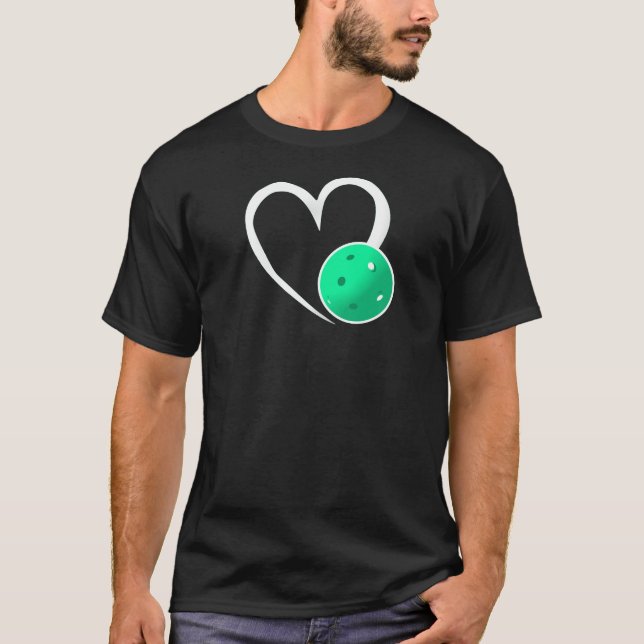 Pickleball Kärlek White Heart Turcos Pickleball T Shirt (Framsida)