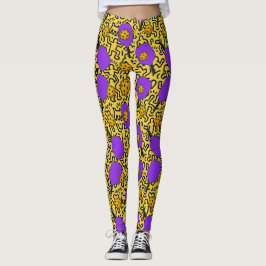 Pickleball Keith Haring Stil Paddle Mönster Leggings
