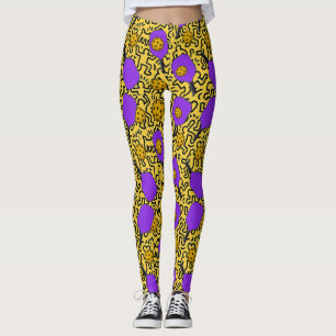 Pickleball Keith Haring Stil Paddle Mönster Leggings