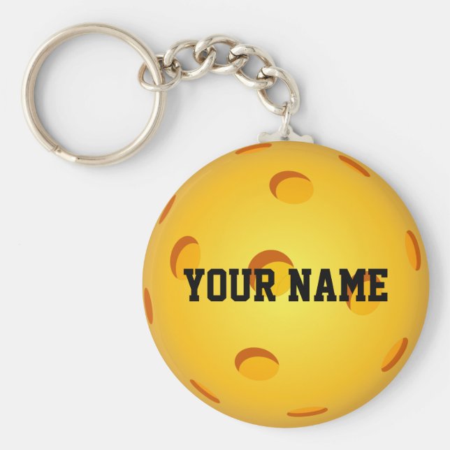 Pickleball Keychain - ANPASSAT NAMN Nyckelring (Framsidan)