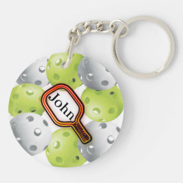 Pickleball Keychain/beklär/tillbaka - med namn