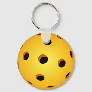 Pickleball Keychain - Gult Nyckelring