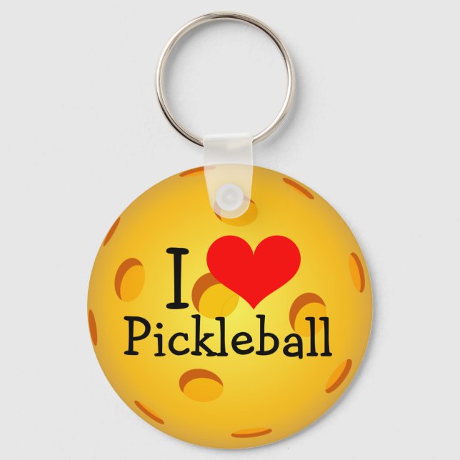 Pickleball Keychain - "I Kärlek Pickleball" Nyckelring (Framsida)