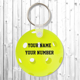 Pickleball Keychain ID-Märkre DITT NAMN OCH NUMMER Nyckelring
