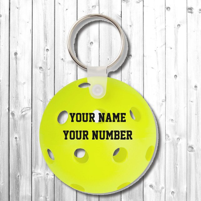 Pickleball Keychain ID-Märkre DITT NAMN OCH NUMMER Nyckelring (Skapare uppladdad)