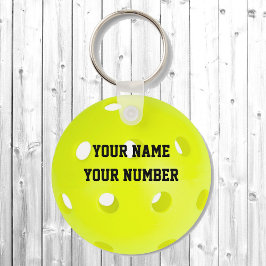 Pickleball Keychain ID-Märkre DITT NAMN OCH NUMMER Nyckelring