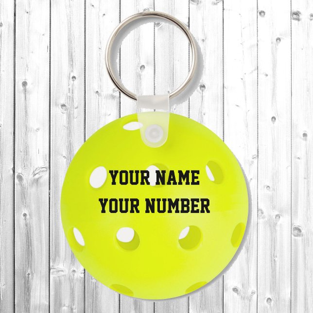 Pickleball Keychain ID-Märkre DITT NAMN OCH NUMMER Nyckelring (Skapare uppladdad)