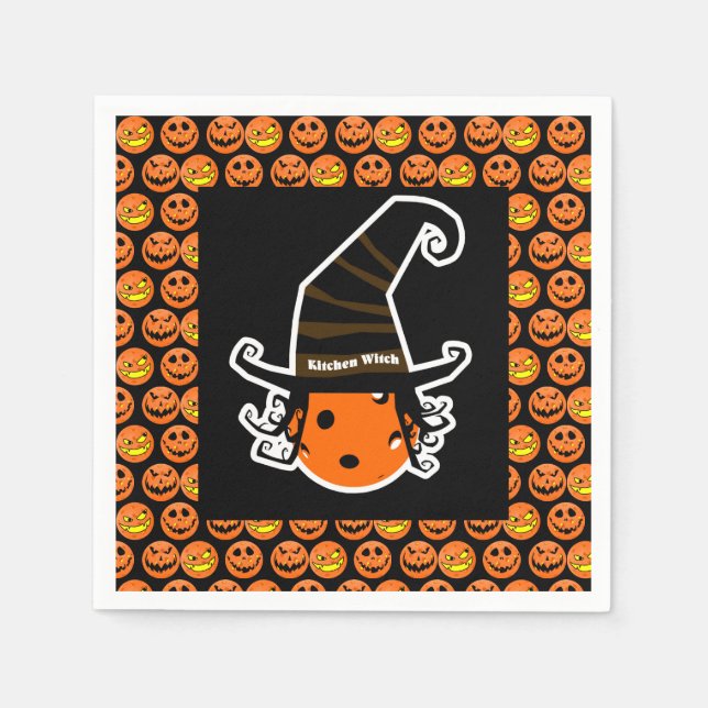 Pickleball Kitchen Witch Cute Pickleball Halloween Pappersservett (Framsidan)